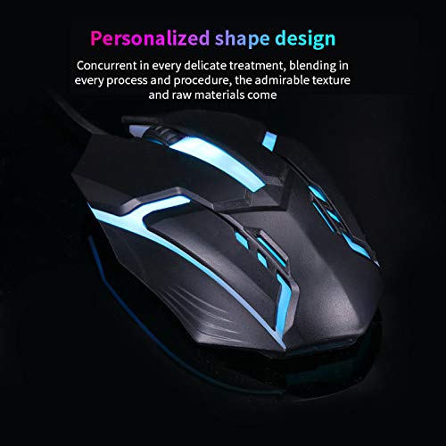 Vvciic Retro Tastiera retroilluminata Set di Mouse USB Sospensione cablata combinata per PC Gamer, Rainbow Cool Gamer e Kit Bianco