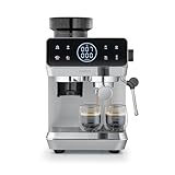 CASO EspressoGourmet & Grind Siebträgermaschine Edelstahl mit Mahlwerk, 20 Bar Ulka Pumpe, Touch-Display, Thermoblock, Vorbrühfunktion, Dampflanze,1,8 l Wassertank, Zubehör