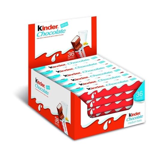 barnbar – 36 enkelstänger, individuellt förpackade chokladkakor, delikat smältande mjölkchoklad med mjölkkrämfyllning, utan färgämnen och konserveringsmedel