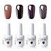Elite99 Soak Off Gel Polish Lacquer UV LED Nail Art Manicure Kit 4 Colors Set LM-C105 + Free Gift (20pcs Gel Remover Wraps)