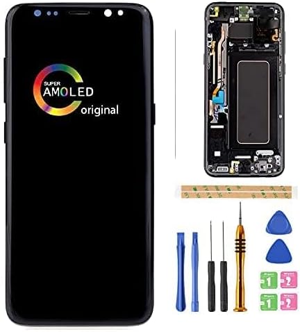 Amoled - Pantalla LCD digitalizador táctil de repuesto para Samsung Galaxy S8 Plus+ G955 G955A G955F G955P G955R4 T U V W 6.2 pulgadas (Negro)