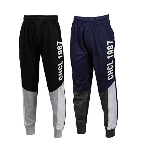 Image of chopper club Boys 6-14 Years Jogger Track Pants Cotton Regular Fit Sweatpants Lowers Pack of 2
