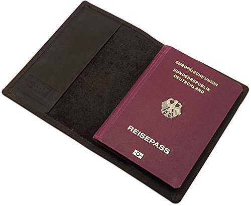 Preisvergleich Produktbild Büffelleder Reisepass Schutzhülle 2 Fächer in Braun