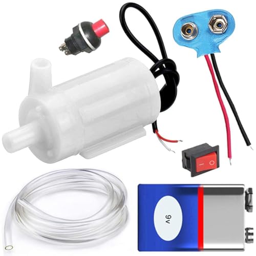 Image of Waterproof Mini water Project DC Pump 3-9v complete kit with Switch, 9v and pipe