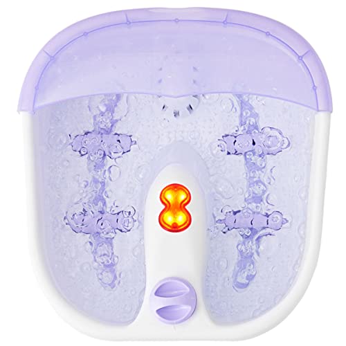 Giantex Foot Spa Bath Massager,With Heat Infared Bubbles Adjustable Automatic Point Massage Rollers Easy Water Drainage Anti-Skip Feet Removable Cover Anti-Splash, Heated Foot Baths Machine #TOP16