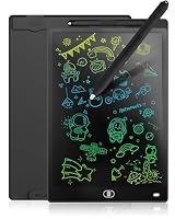 Genialba 21,6 cm LCD-Schreibtablett - farbenfrohes Display, Zeichenbrett für 2-7 Jahre alte Jungen & Mädchen - pädagogisches Spielzeug, Geschenke für Geburtstag & Weihnachten (Schwarz) – Ansicht 1
