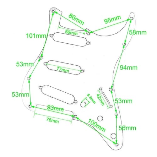 Pickguard Alnico 5 SSS guitare électrique kit électronique micro simple bobinage - 2