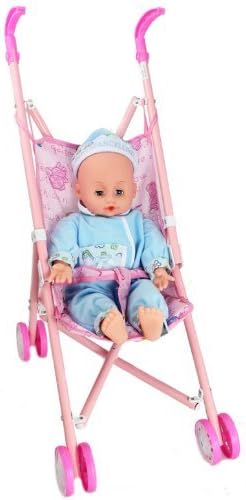 Deluxe Baby Toy Doll Stroller Playset with Baby Doll & Stroller Included,
