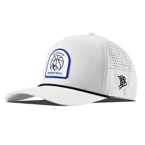 Branded Bills Officially Licensed x Creighton Bluejays White Black Rope Curved 5-Panel Creighton Basketball PVC