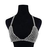 Bauchketten Dessous Kette Körper Kette Bikini Brust Kette übertrieben Accessoires Oberschenkel Kette Bein Kette Körperschmuck (Farbe : Sliver)