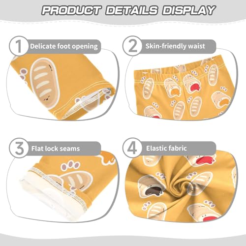 Sweet Bread Girls Leggings,Workout Leggings for Girls Toddler Athletic Leggings Size for 3-10T3