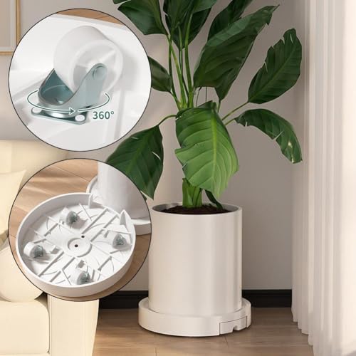 Support de pot de fleurs rond 30 cm extérieur plateau mobile - 5