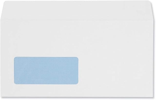 5 Star Office Envelopes Wallet Peel and Seal Window 100gsm White DL - Ref (Pack 500)