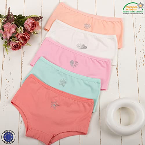 ® 10 Girls Cotton Rhinestone & Glitter Panties Underwear 2-15 Years4