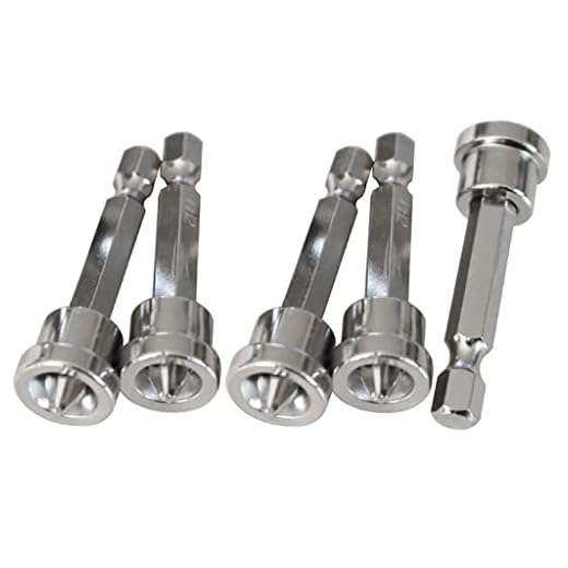 Teursa 5pcs Set Magnetic Positioning Screwdriver Bits Drywall Screw Setter PH2 Bits for Plasterboard Screw Hex Shank Positioning Bit Batch Head (5pcs 50mm)