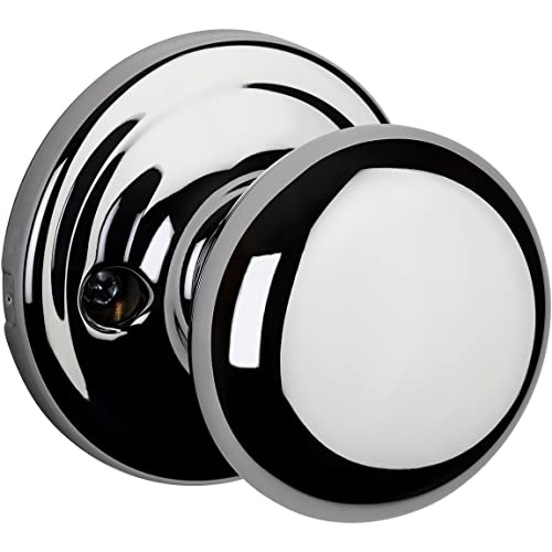 Image of Kwikset Hancock Interior Passage Door Knob, Handle For Closet and Hallway Doors, Non-Locking Doorknob, Polished Chrome