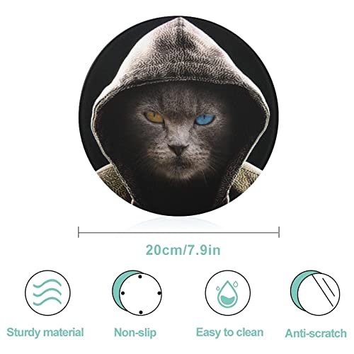 Plaque de cuisine chat à capuche planche découper verre trempé antidérapant durable