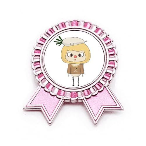 Broche radis blanc végétal sain UU médaille du gagnant rose en métal M