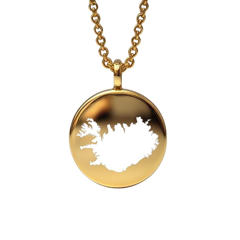 Pendentif carte Islande anti-allergie en argent et or : fini les bijoux ternes