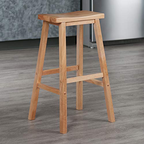 Image of Winsome Satori Saddle Seat Bar Stool, Natural, 29 inch