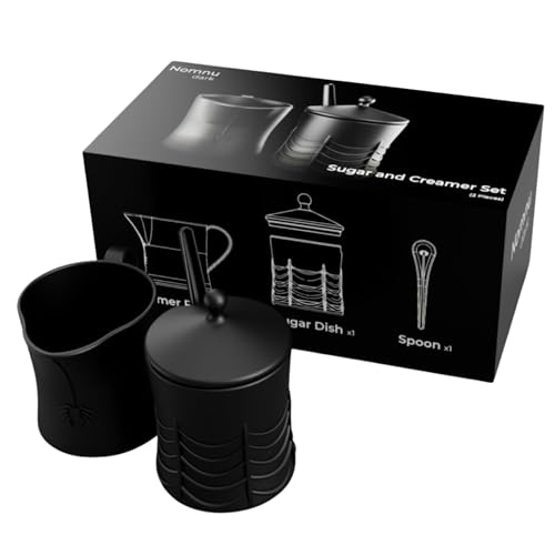 Image of Nomnu Spiderweb Sugar and Creamer Set, Gothic Sugar /Cream Container, Black