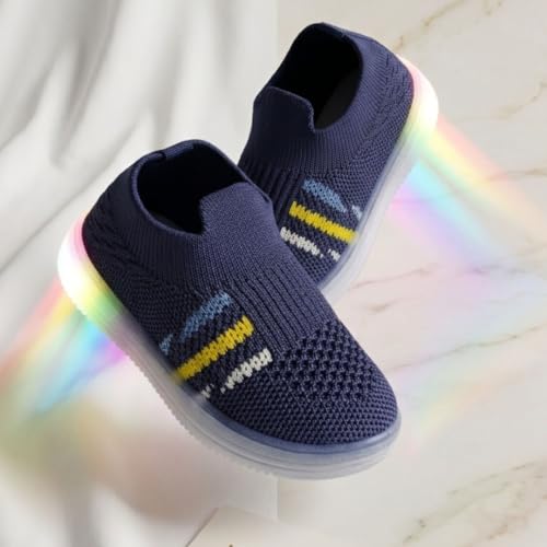 Image of inchJugnu inch LED Light-Up Baby Shoes (0-5 Years) | Soft Sole Comfort for Tiny Feet, Breathable Knit, Easy Slip-On | Magical Glowing Shoes for Happy Kids.