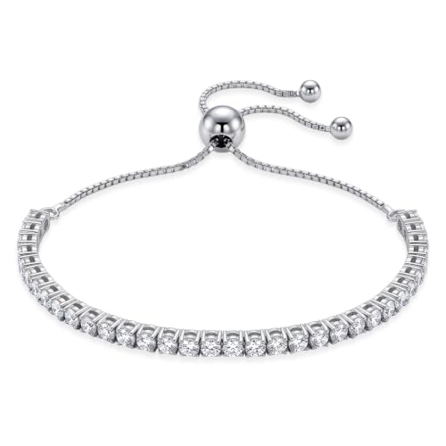 Image of TRUESILVER ACPL 925 Sterling Silver Sliding Bolo Bracelets for Women | BIS Hallmarked Fancy Link Rolo Design Bracelet | Adjustable Slider Chain Bracelet Gift for Birthday Anniversary Wedding