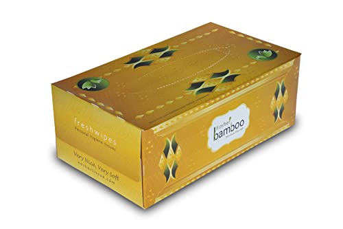 Image of Kosher Bamboo Facial Tissue Box - Pack of 4 - Made of Pure bamboo Pulp - 2 Ply - 100 pulls each (GoldCase)