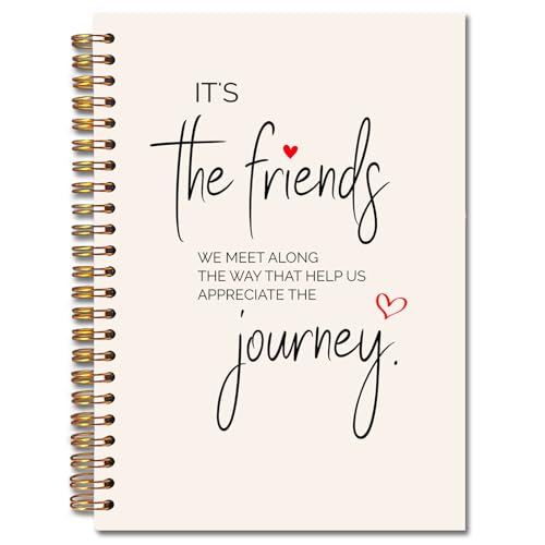 JINYO Gifts for Friends Notebook, Friendship Gifts for Women Friends Journal, BFF Bestie Soul Sister Gift for Women Spiral Notebook 5.5x8.3 Inch