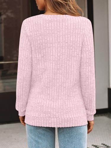 Image of AUTOMET Womens V Neck Long Sleeve Shirts Fall Tops 2026 Lightweight Sweater