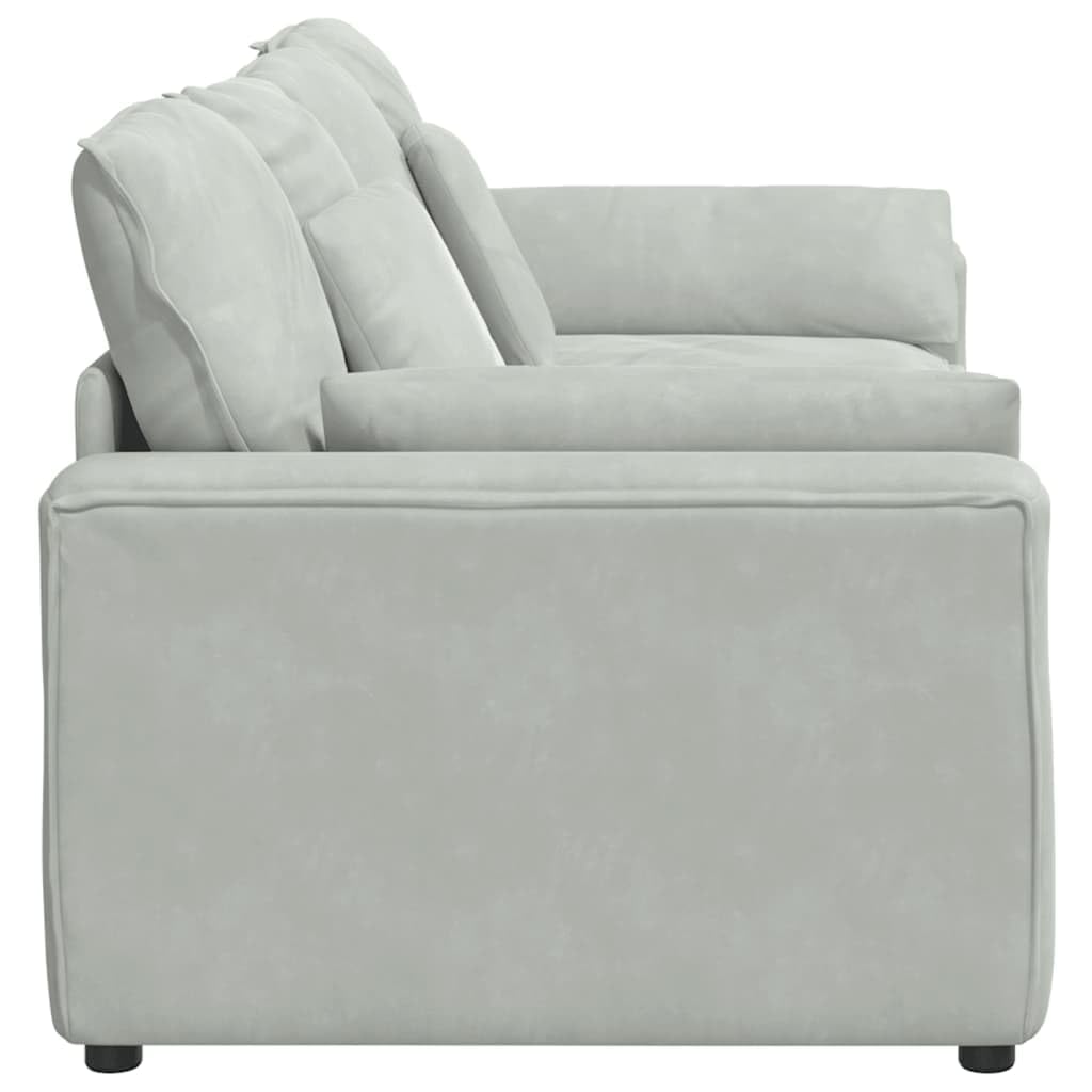 Sofá modular con cojín, tela de terciopelo gris claro, marco de metal, 224 x 105 x 64 cm, elemento acolchado de 2 piezas con reposabrazos para salón, salón, cine en casa, confort