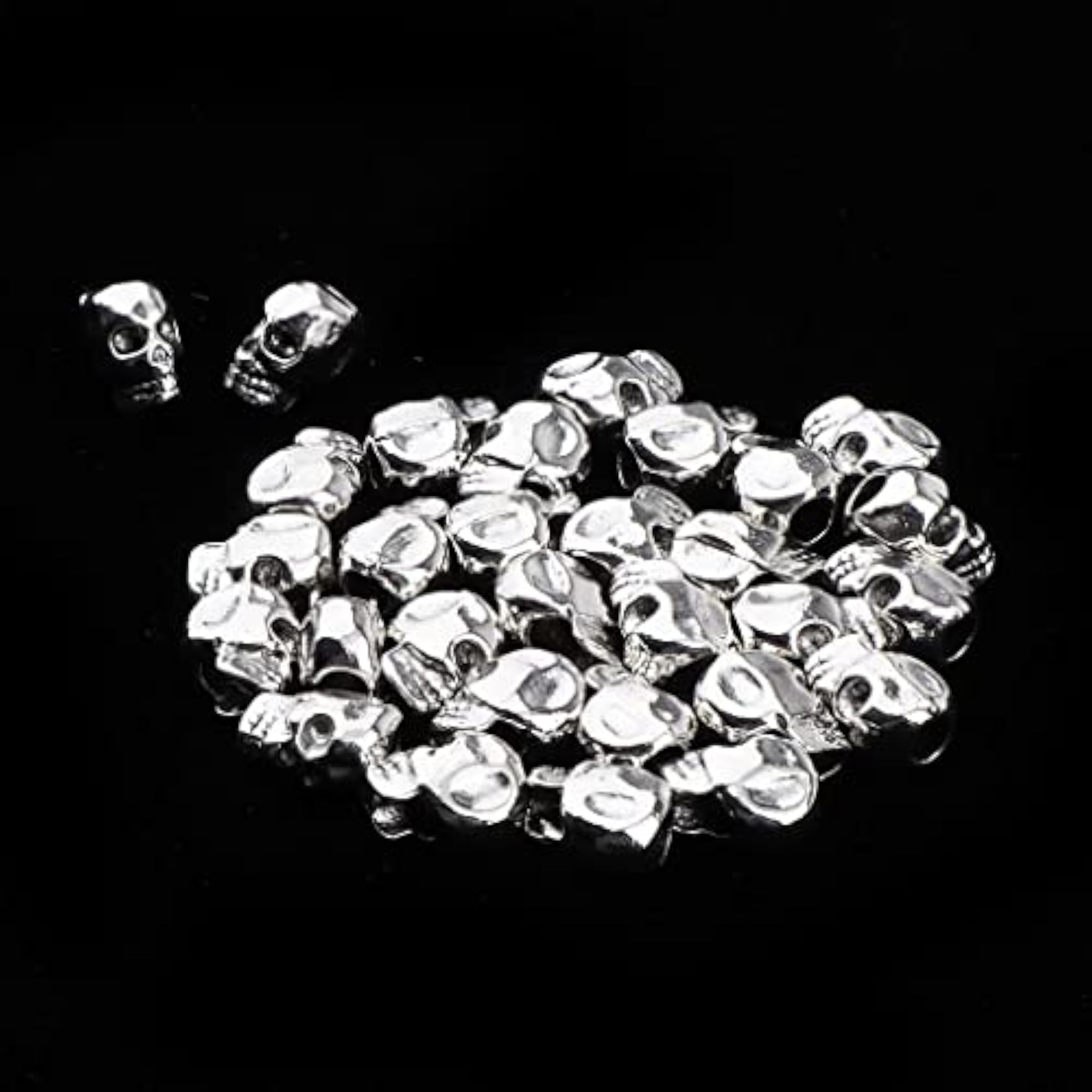 2x30x Skull Dreadlock Hair Beads Hair Braid Rings