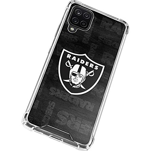Skinit Clear Phone Case Compatible with Galaxy A12 - Officially Licensed NFL Las Vegas Raiders Black & White Design