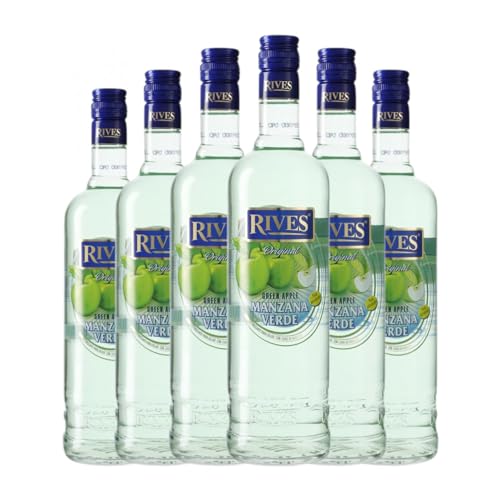 Licores Rives Manzana Verde sin alcohol 70 cl (Caja de 6 Botellas de 70 cl)