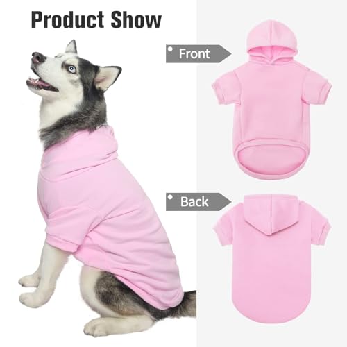 Sweat à capuche pour chien vêtement rose coton polyester taille M BINGPET