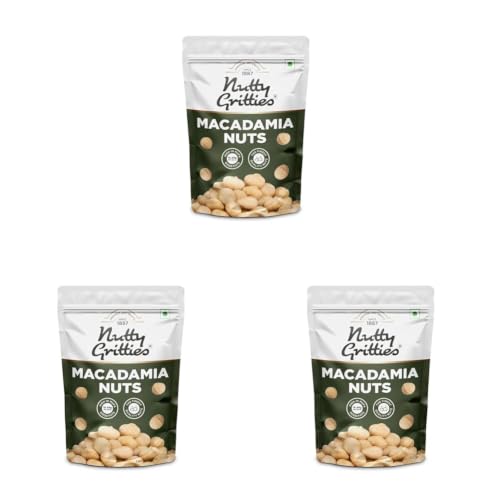 Image of Nutty Gritties Premium Raw Macadamia Nuts 100g | Rich in Healthy Fats & Antioxidants | Keto-Friendly Superfood | Crunchy & Creamy Texture | Resealable Pouch (Pack of 3)