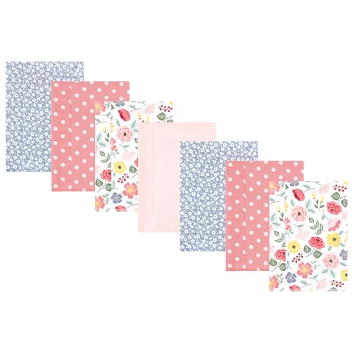 Image of Hudson Baby Unisex Baby Cotton Poly Flannel Burp Cloths, Modern Botanical 7 Pack, One Size