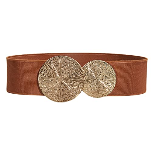 Women's Elastic Vintage Wide Waist Belt Stretchy Retro Cinch Belts Fashion Waistband for Dresses Coat