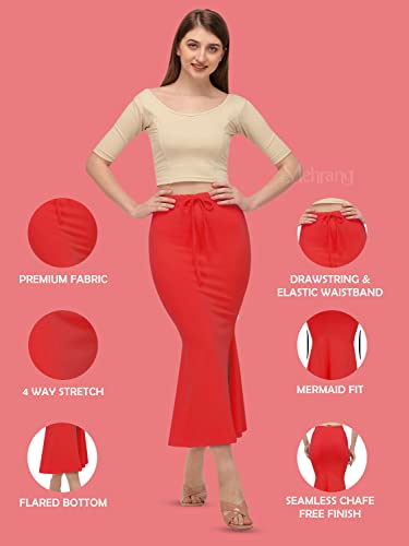 Image of Mehrang Stretchable Saree Shapewear Petticoat for Women, Cotton Blended,Petticoat,Skirts for Women,Shape Wear Dress for Saree