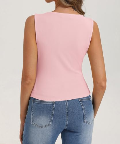 Image of Belle Poque Womens Button Down Tank Tops Ribbed Summer Vest Slim Fit Crop Going Out Tops Open Front Sleeveless Y2K Clothes