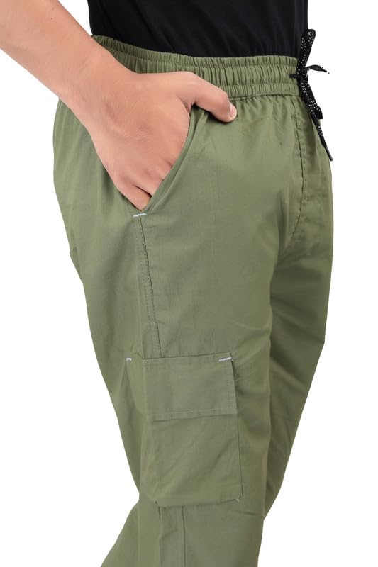 Image of Boys Cotton Basic Cargo Jogger Pants - Slim Fit - Available in L and XL