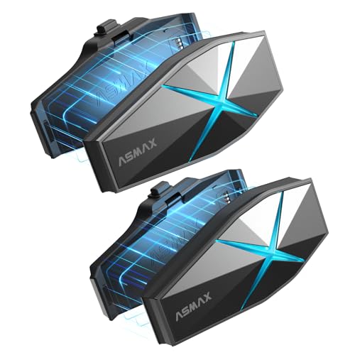 ASMAX F1 Motorcycle Bluetooth Headset with Smart Voice Control, 10 Riders Mesh Helmet Communication Systems, Noise Cancellation/Waterproof/APP FOTA/Magnet Base, 5mi Intercom for Snowmobile/ATV, 2 Pack