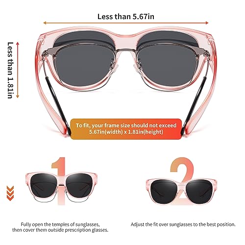 Image of GEGURI Polarized Sunglasses Fit Over Glasses for Men Women, Oversized Square Sun Glasses UV400 Protection Shades