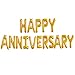 Tellpet HAPPY ANNIVERSARY Balloons, Anniversary Party Decorations, Gold, 16 Inch