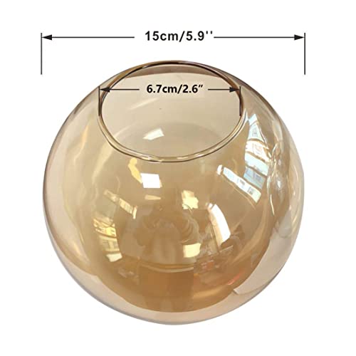 Image of KCO Lighting Replacement Glass Globe Shade,Modern Amber Lampshade Glass Accessories for Pendant Wall Sconces (Amber)