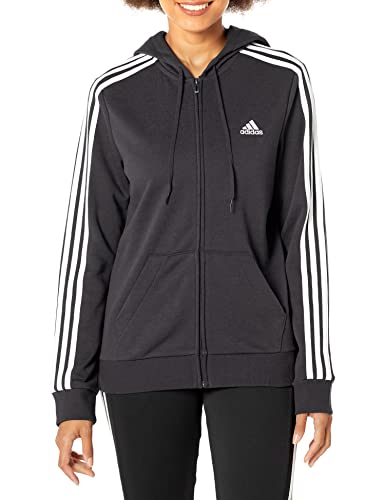 adidas Women's Essentials French Terry 3-Stripes Full Zip Hoodie