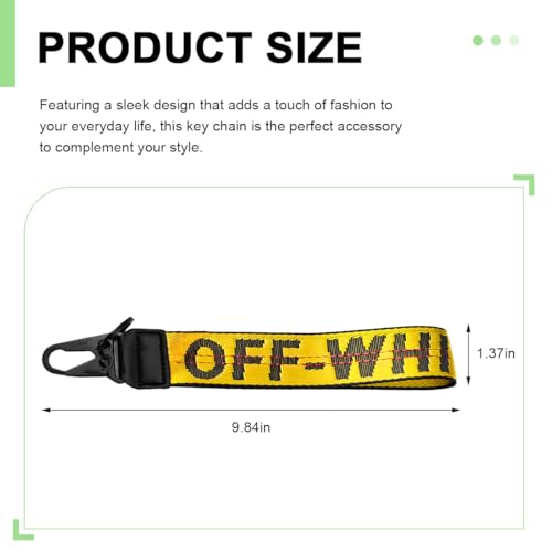 Image of DXNQ Car Keychain, Fabric Keychain Wrist Lanyard, Key Ring for Cars Keys Wallets Jeans Decoration, Car Accessories (Yellow)
