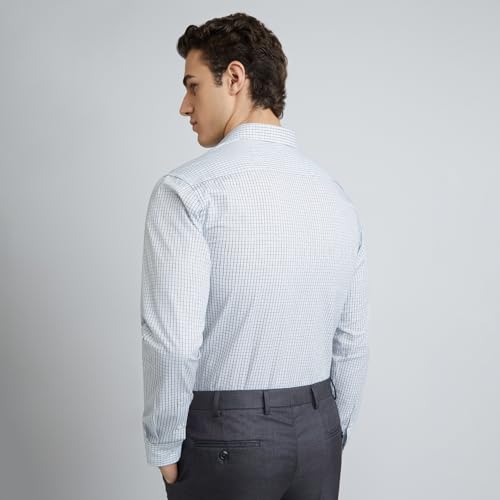 Image of Park Avenue Slim Fit Pure Cotton Checks Pattern Semi Cutaway Collar Formal Shirt