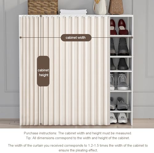 Self-Adhesive Sliding Rail Hanging Cabinet Shelves Cover, Dustproof Privacy for Kitchens, Open Wardrobes, Bookshelves & Pantries - 100cm Wide