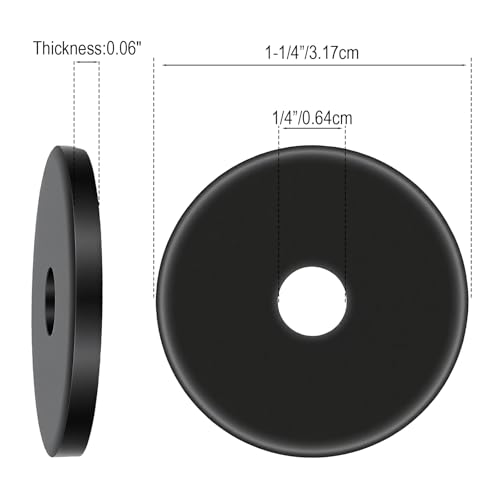 Afcabakila 100 Pack 1/4" ID x 1-1/4" OD Fenders Washers, Black Oxide, Thickened 18-8(304) Stainless Steel M6 Large Flat Washers, Washer for 1/4" Screws & Bolts by Afcabakila - Used condition - Image 2